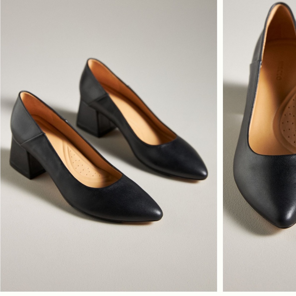 Nisolo Black Fiorela Go-To Mid Heel 8 Like New!